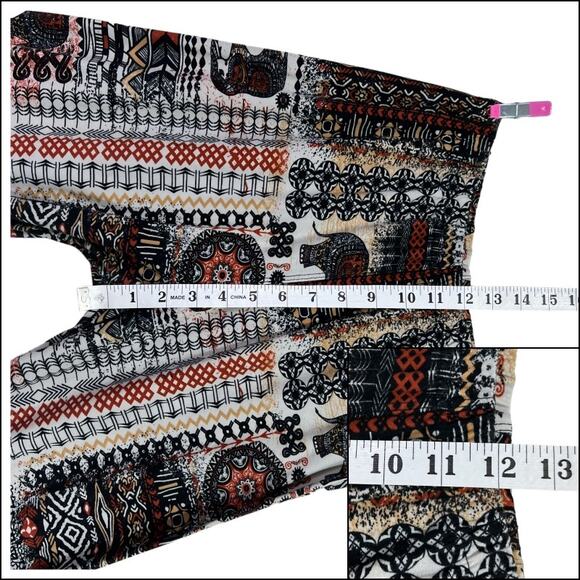 Boho Print Tribal Aztec Pattern Pull On Leggings No Tag - Picture 8 of 10